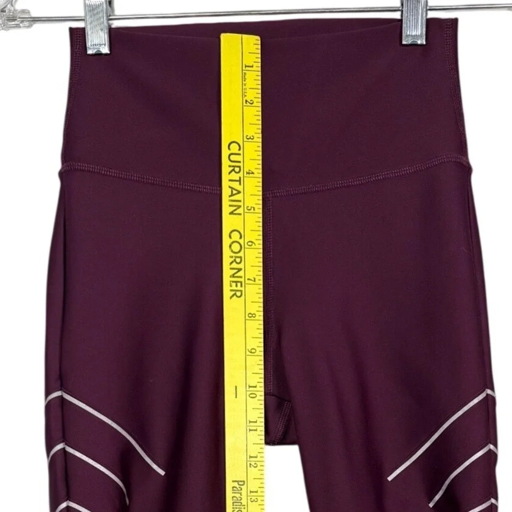 ALO YOGA High-Waist Sequence Leggings, Dark Plum, Size XS
